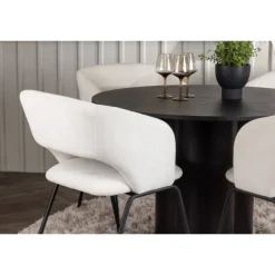 Rundt Spisebordssæt Olivia med stolene Day - Sort og Off White