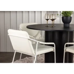Rundt Spisebordssæt Olivia med Tvist stole - Beige og Sort