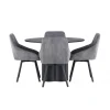 Rundt Spisebordssæt Olivia med stole Rosie - Sort og Grå