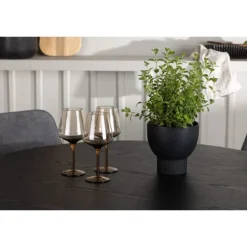 Rundt Spisebordssæt Olivia med stole Rosie - Sort og Grå