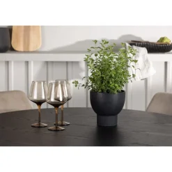 Rundt Spisebordssæt Olivia med stolene Night - Sort og Brun