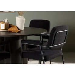 Rundt Spisebordssæt Olivia med stole Yesterday - Sort og Mocca