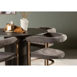 Rundt Spisebordssæt Olivia med stole Morning - Brun og - Mocca