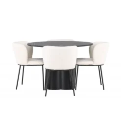 Rundt Spisebordssæt Olivia med stole Edina