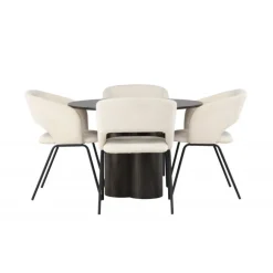 Rundt Spisebordssæt Olivia med stole Day - Mocca og Off White