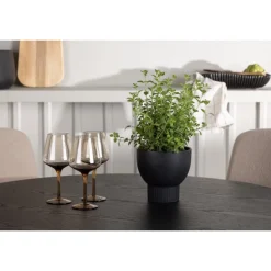 Rundt Spisebordssæt Olivia med stole Seda - Beige og Sort