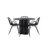 Rundt Spisebordssæt Olivia med stole Dyron - Sort