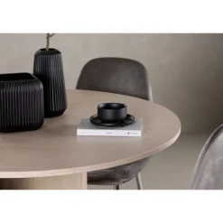 Rundt Spisebordssæt Olivia med stole Eva - Lysegrå og Hvid