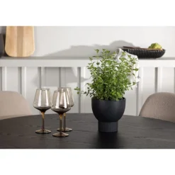 Rundt Spisebordssæt Olivia med stole Polar - Beige og Sort