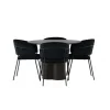Rundt Spisebordssæt Olivia med stole Selma - Sort og Mocca