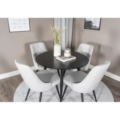 Rundt Spisebordssæt Plaza med Stole Velvet Deluxe