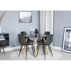 Rundt Spisebordssæt Plaza med stole Polar