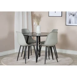 Rundt Spisebordssæt Plaza med stole Polar