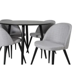 Rundt Spisebordssæt Plaza med stole Velvet