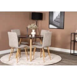 Rundt Spisebordssæt Plaza med stole Windu