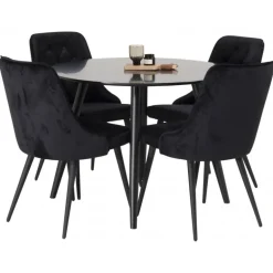 Rundt Spisebordssæt Plaza med stole Velvet Deluxe