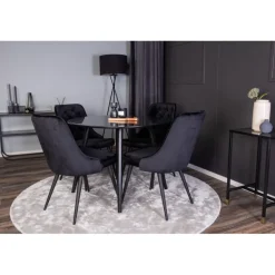 Rundt Spisebordssæt Plaza med stole Velvet Deluxe
