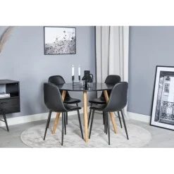 Rundt Spisebordssæt Plaza med stole Polar