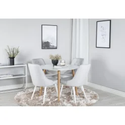 Rundt Spisebordssæt Plaza med stole Velvet Deluxe