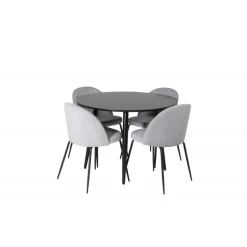 Rundt Spisebordssæt Plaza med stole Wrinkles