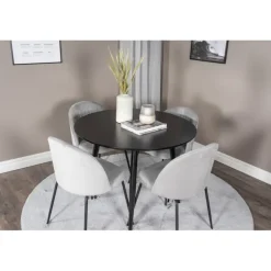 Rundt Spisebordssæt Plaza med stole Wrinkles