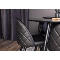 Rundt Spisebordssæt Plaza med stole i Velour