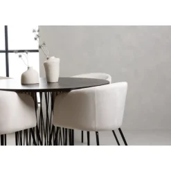 Rundt Spisebordssæt Sten med stole Berit - Beige og Mocca