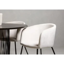 Rundt Spisebordssæt Sten med stole Berit - Beige og Mocca