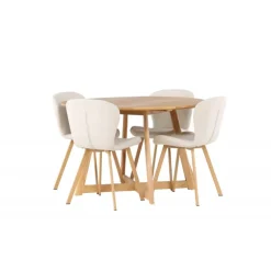 Rundt Spisebordssæt Yadikon med stole Lilja