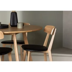 Rundt Spisebordssæt Yadikon med stole Sanjos - Brun og - Natur