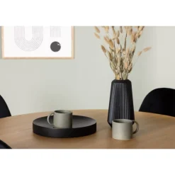 Rundt Spisebordssæt Yadikon med stole Polar - Sort og Brun