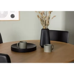 Rundt Spisebordssæt Yadikon med stole Today - Sort og Brun