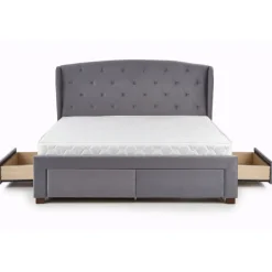 SABRINA velourseng 160x200cm - Grå