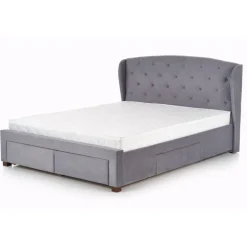 SABRINA velourseng 160x200cm - Grå