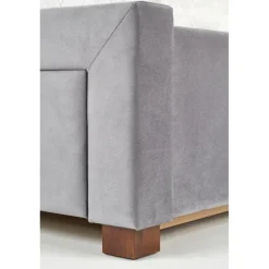 SABRINA velourseng 160x200cm - Grå