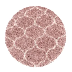 Salsa Rund Shaggy tæppe Skandinavisk - Rosa