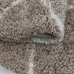 Salsa Rund Shaggy tæppe Skandinavisk - Beige