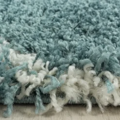 Salsa Rund Shaggy tæppe Skandinavisk - Blå