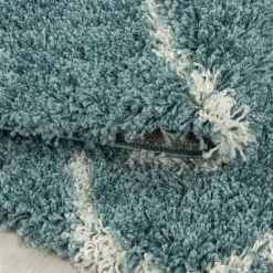 Salsa Rund Shaggy tæppe Skandinavisk - Blå