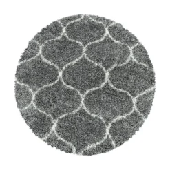 Salsa Rund Shaggy tæppe Skandinavisk - Grå