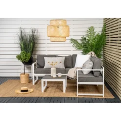 Salvador Have Hjørnesofa Sæt - Grå,Hvid