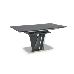 SALVADOR Spisebord med udtræk, - top - MørkeGrå, ben - MørkeGrå