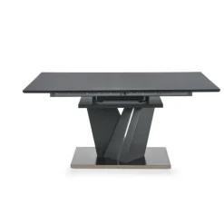 SALVADOR Spisebord med udtræk, - top - MørkeGrå, ben - MørkeGrå