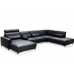 Samsø Læder Hjørnesofa med Chaiselong og open end