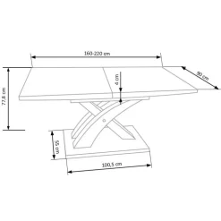SANDOR 2 bord, - ekstra Hvid