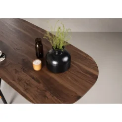 Sanford - 180x90cm Ovalt spisebord - Mørkebrun