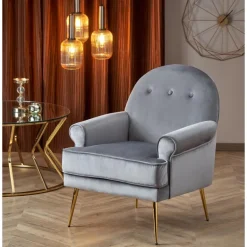 SANTI Lænestol Grå/Guld