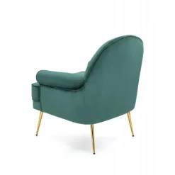 SANTI lænestol Mørkegrøn/guld