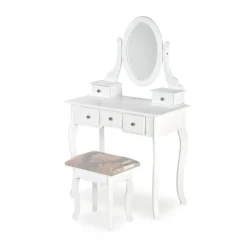 SARA kommodekonsol med skammel, Hvid mat