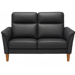 Sæby 2 pers sofa Sort Lædersofa